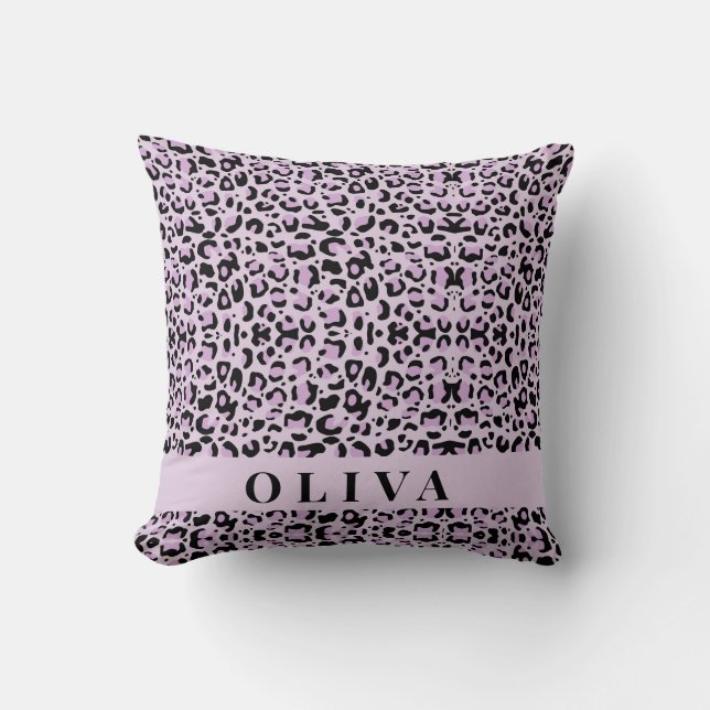 Cojín Decorativo Classic Personalized Pink Leopard Print (Anverso)