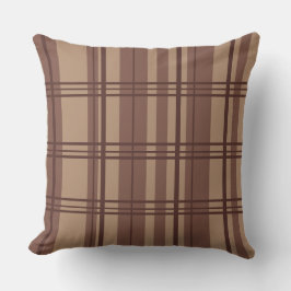 Cojín Decorativo Classic Plaid Brown Shades Throw Pillow