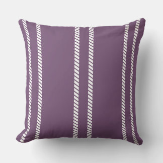 Cojín Decorativo Classic Purple Plum with Stripes Throw Pillow