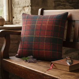 Cojín Decorativo Classic Red Tartan Plaid - Cozy Rustic Charm