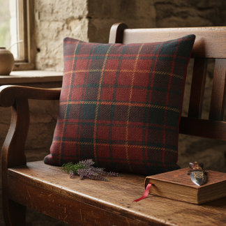 Cojín Decorativo Classic Red Tartan Plaid - Cozy Rustic Charm