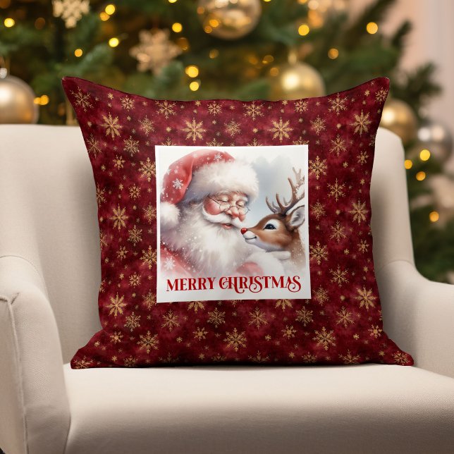 Cojín Decorativo Classic Santa Rudolph Holiday Pillow Christmas  (Classic Santa Rudolph Holiday Pillow Christmas Decor

)