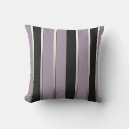 Cojín Decorativo Classic Stripes Purple Black and Silver