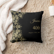 Classy Gold y Black Damask 40 cumpleaños