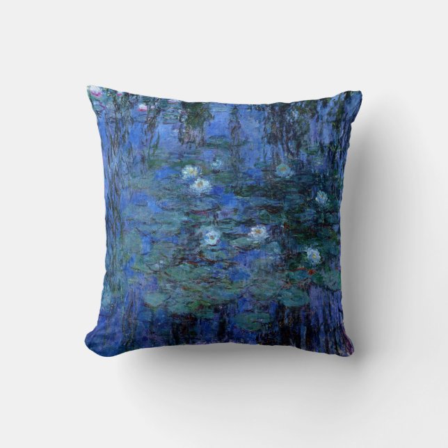 Cojín Decorativo Claude Monet Blue Water Lilies (Anverso)