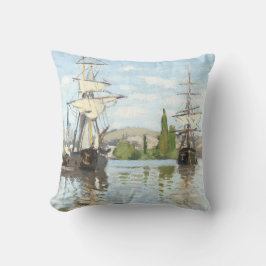 Cojín Decorativo Claude Monet. Buques montando en el Sena en Ruán