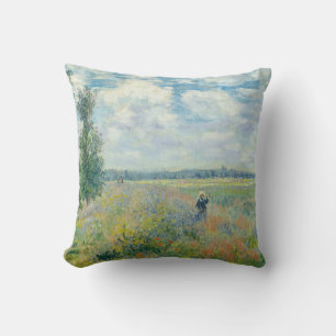 Cojín Decorativo Claude Monet - Campos de amapolas cerca de Argente