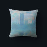 Cojín Decorativo Claude Monet. Casas del Parlamento de Londres. Azu<br><div class="desc">Claude Monet "Casas del Parlamento,  Londres" lanza almohada.</div>