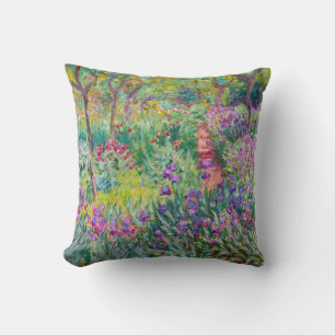 Cojín Decorativo Claude Monet - El jardín de iris en Giverny