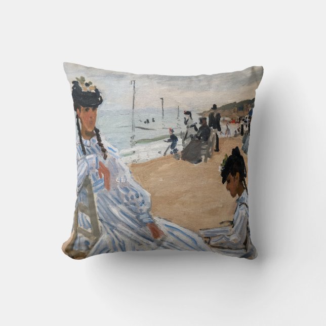 Cojín Decorativo Claude Monet - En la playa de Trouville (Anverso)