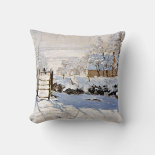 Cojín Decorativo Claude Monet, La Magpie, pintura famosa,