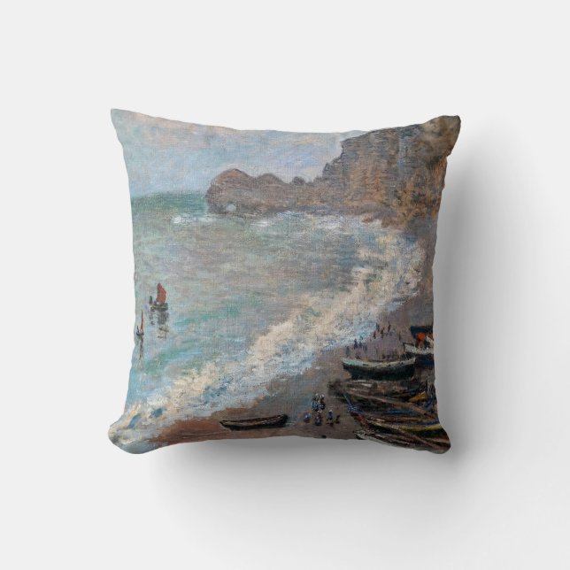 Cojín Decorativo Claude Monet - La playa de Etretat (Anverso)