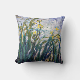 Cojín Decorativo Claude Monet - Lirios amarillos y púrpuras