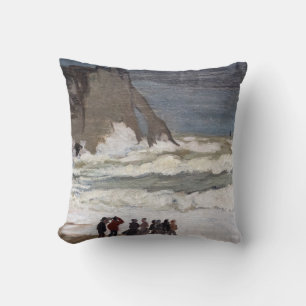 Cojín Decorativo Claude Monet - Mar agitado en Etretat