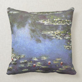 Cojín Decorativo Claude Monet, Nenúfares, 1906, Azul