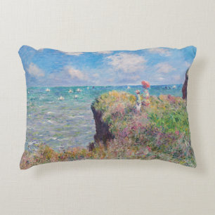 Cojín Decorativo Claude Monet - Paseo por el acantilado en Pourvill