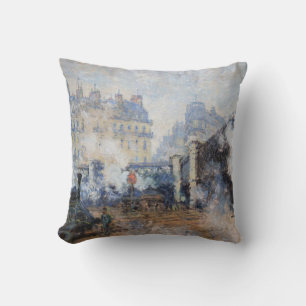 Cojín Decorativo Claude Monet - Puente de Europa, Estación Saint-La