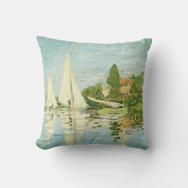Cojín Decorativo Claude Monet. Regattas en Argenteuil (Anverso)