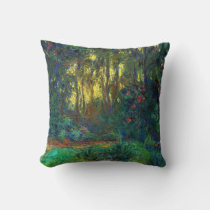 Cojín Decorativo Claude Monet - Rincón de un estanque con nenúfares