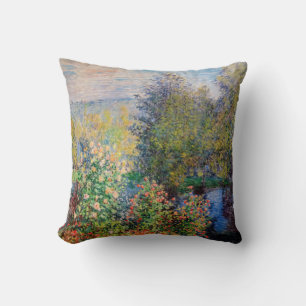 Cojín Decorativo Claude Monet - Rincón del jardín en Montgeron