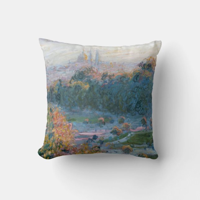 Cojín Decorativo Claude Monet - Vista de las Tullerías, estudio (Anverso)