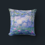 Cojín Decorativo Claude Monet Water relaja arte impresionista franc<br><div class="desc">Claude Monet Water Lilies es una colección de aproximadamente 250 pinturas al óleo del impresionista francés Claude Monet. Los cuadros representan el florido jardín de Monet en Giverny.</div>