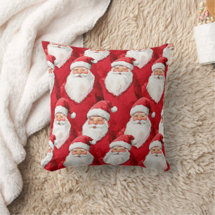 Cojín Decorativo Claus Santa Alegre Rojo Blanco Navidad Navidad