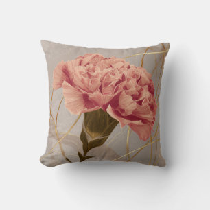 Cojín Decorativo Clavel Floral Dorado Rosa Rubor