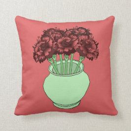 Cojín Decorativo Claveles Rojo-Hued