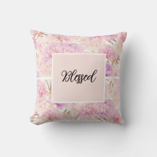 Cojín Decorativo Claveles rosados y lavanda,