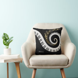 Cojín Decorativo Claves de piano personalizadas y notas de música d