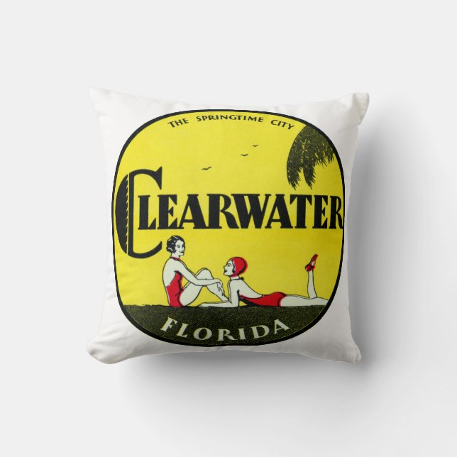 Cojín Decorativo Clearwater 1925 la Florida (Anverso)