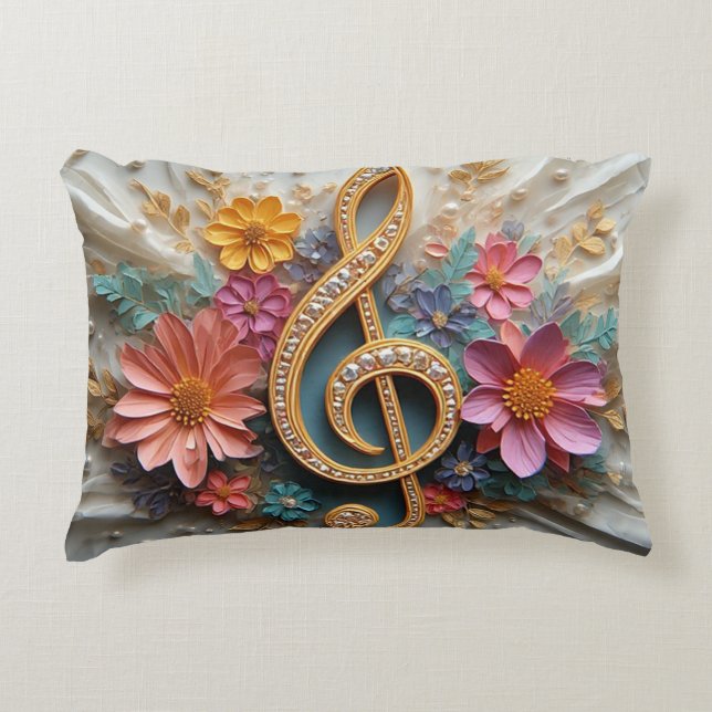 Cojín Decorativo Clef de sol floral (Anverso)