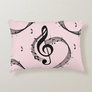 Cojín Decorativo Climactic G Clef Music Pink