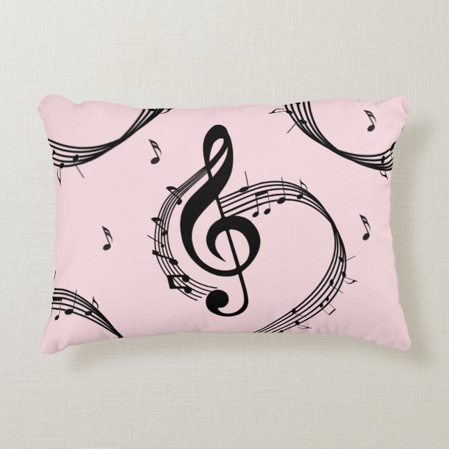 Cojín Decorativo Climactic G Clef Music Pink (Anverso)