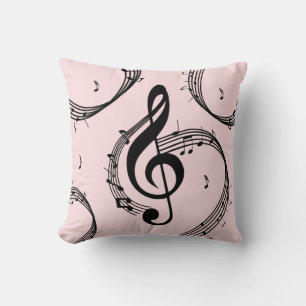 Cojín Decorativo Climactic G Clef Music Pink