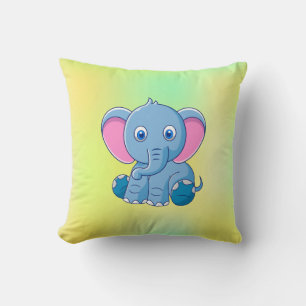 Cojín Decorativo Clipart de dibujos animados de elefante bebé-64832