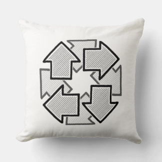 Cojín Decorativo Clockwise Arrows Minimal Geometric White Variant 1