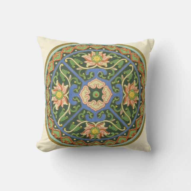 Cojín Decorativo Cloisonne China Patter Asia Oriental (Anverso)