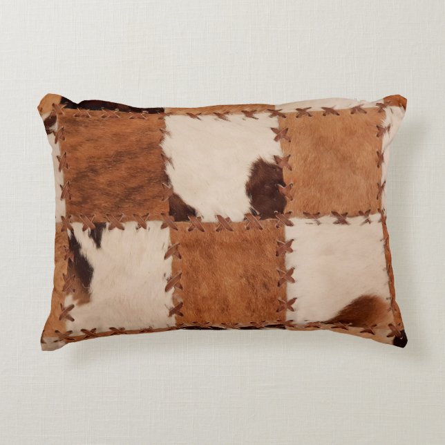 Cojín Decorativo Close up leather patchwork textured background. (Anverso)