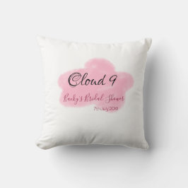 Cojín Decorativo Clouds nine red pastel bridal shower namedate