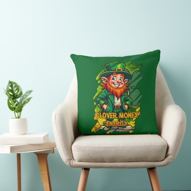 Cojín Decorativo Clover Money Energy – Lucky Leprechaun - almofada (Silla)