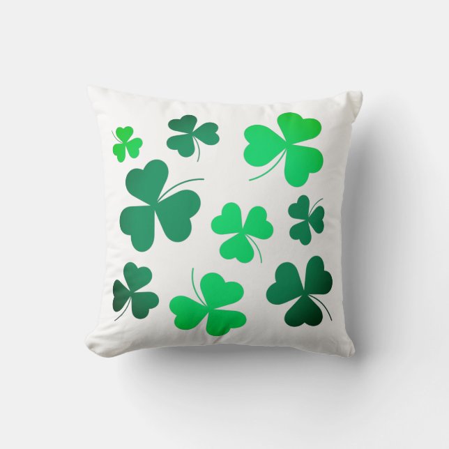 Cojín Decorativo Clover Shamrock Irish Green Spring St Patrons Day (Anverso)