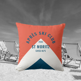Cojín Decorativo Club Après Ski Decoración de Esquí Vintage Estilo 