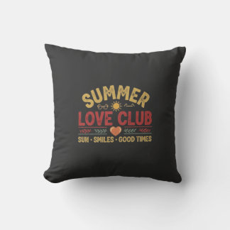 Cojín Decorativo Club de Amor de Verano Vintage Retro Verano