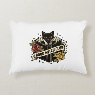 Cojín Decorativo Club de brujas gato logo libro