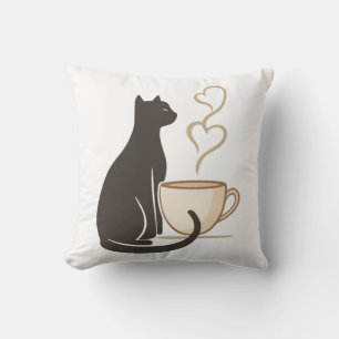 Cojín Decorativo Club de Café Gato Negro