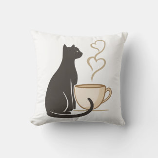 Cojín Decorativo Club de Café Gato Negro