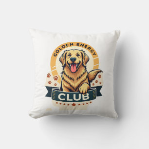 Cojín Decorativo Club de Energía Dorada Retriever Dorado Perro Anti
