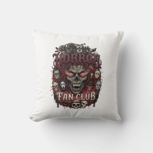Cojín Decorativo Club de Fans de Terror Calavera Cara Demonio Hallo